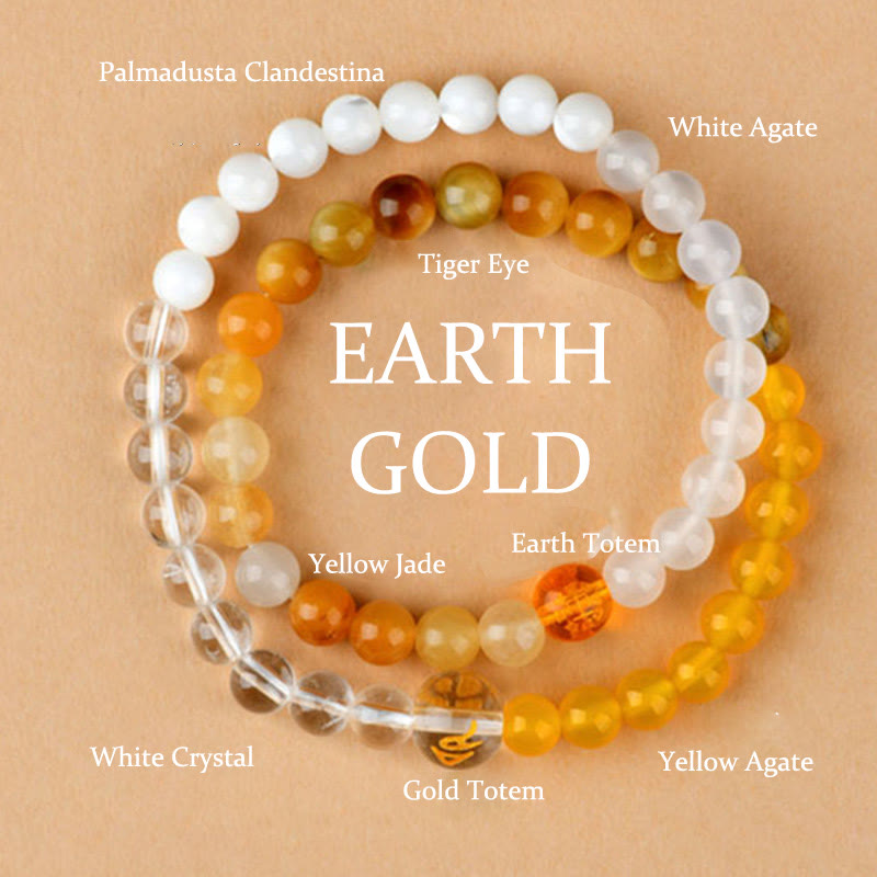 KarmaRipple's Five Elements Various Agate Gemstone Pearl Black Onyx Ivory Agate Ivory Gemstone Fortune Bracelet p40