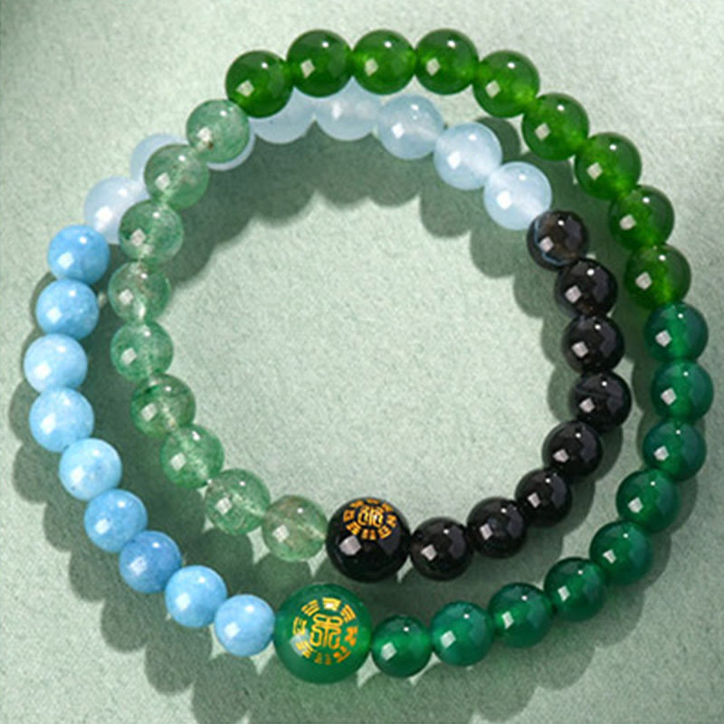 KarmaRipple's Five Elements Various Agate Gemstone Pearl Black Onyx Ivory Agate Ivory Gemstone Fortune Bracelet p25