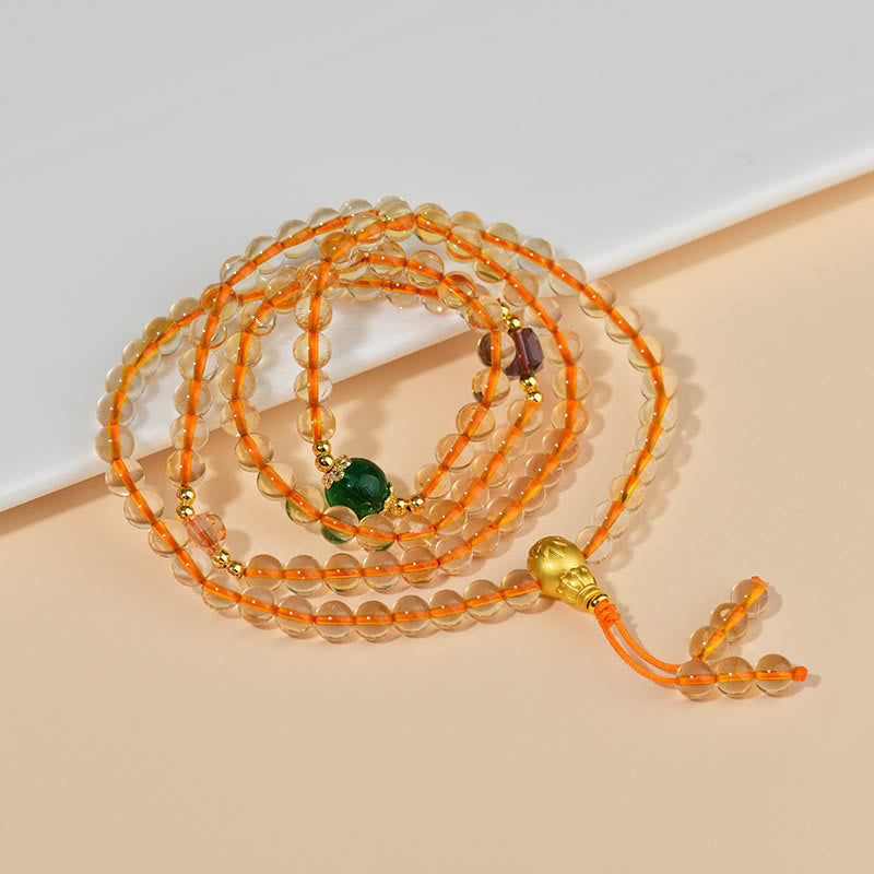 KarmaRipple's 108 Mala Beadwork Citrine Happiness Bracelet p5