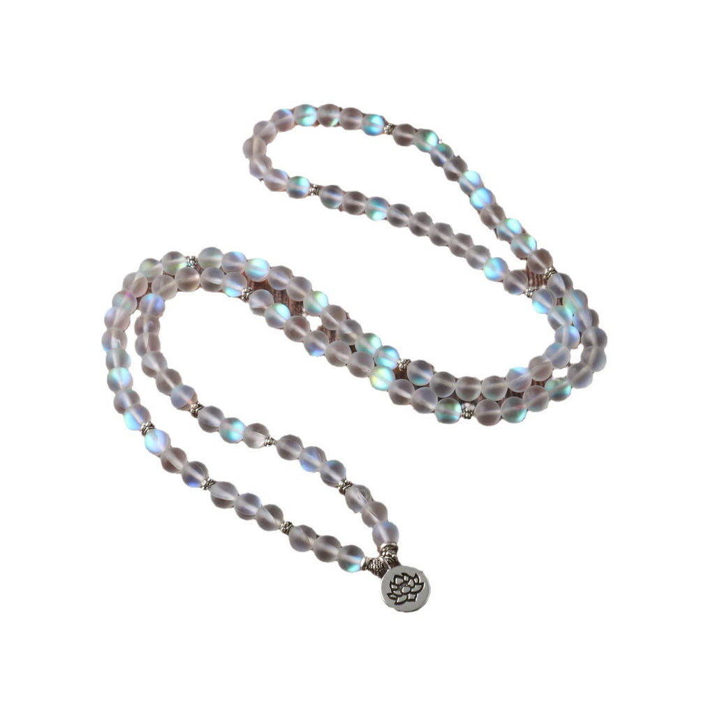 KarmaRipple's 108 Mala Beadwork Glitter Stone Lotus Enlightenment Bracelet p5