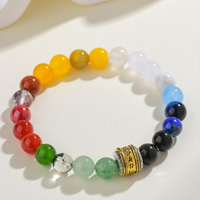 KarmaRipple's Five Elements Various Agate Gemstone Red Agate Gold Sheen Obsidian Yellow Agate Fortune Bracelet p4