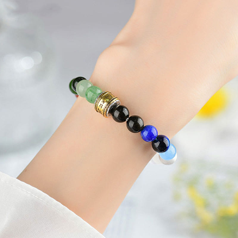 KarmaRipple's Five Elements Various Agate Gemstone Red Agate Gold Sheen Obsidian Yellow Agate Fortune Bracelet p5