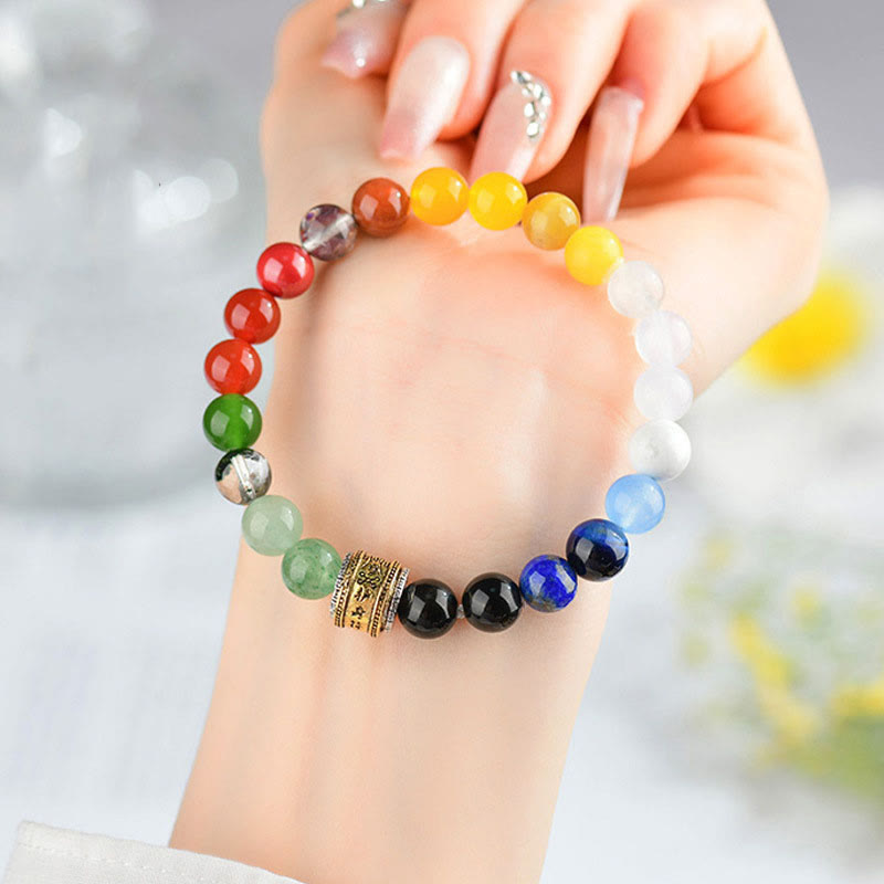 KarmaRipple's Five Elements Various Agate Gemstone Red Agate Gold Sheen Obsidian Yellow Agate Fortune Bracelet p6