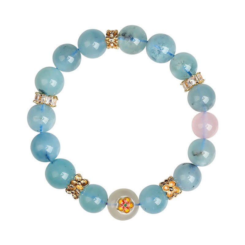 KarmaRipple's Five Elements Various Agate Gemstone Green Phantom Rutilated Quartz Green Grape Agate Malachite Fortune Bracelet p18