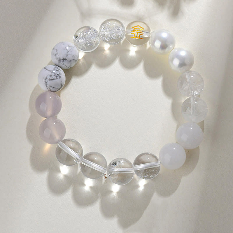 KarmaRipple's Five Elements Various Agate Gemstone Rutilated Quartz Tiger Eye Yellow Agate Citrine Fortune Bracelet p36