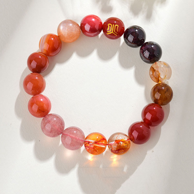 KarmaRipple's Five Elements Various Agate Gemstone Rutilated Quartz Tiger Eye Yellow Agate Citrine Fortune Bracelet p10