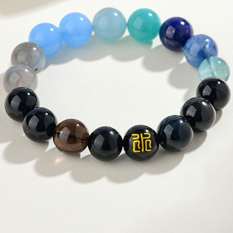 KarmaRipple's Five Elements Various Agate Gemstone Rutilated Quartz Tiger Eye Yellow Agate Citrine Fortune Bracelet p29