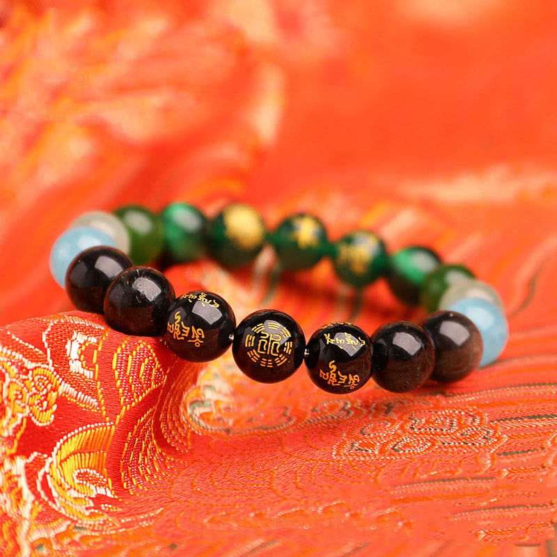 KarmaRipple's Five Elements Various Agate Gemstone South Red Agate Strawberry Quartz Sun Stone Citrine Fortune Bracelet p29