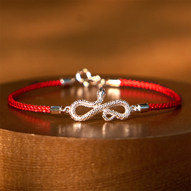 KarmaRipple's 999 Sterling Silver Year Of Snake Red String Protection Woven Bracelet p11