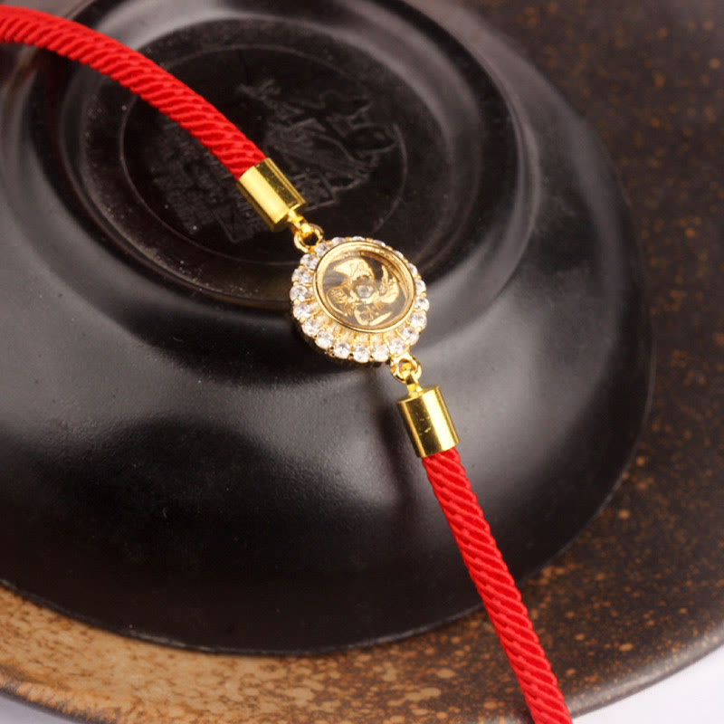 KarmaRipple's Red String Bronze Brass Rotatable Windmill Feng Sheng Shui Qi Protection Woven Bracelet p11