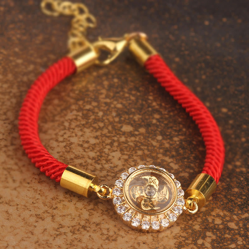 KarmaRipple's Red String Bronze Brass Rotatable Windmill Feng Sheng Shui Qi Protection Woven Bracelet p8