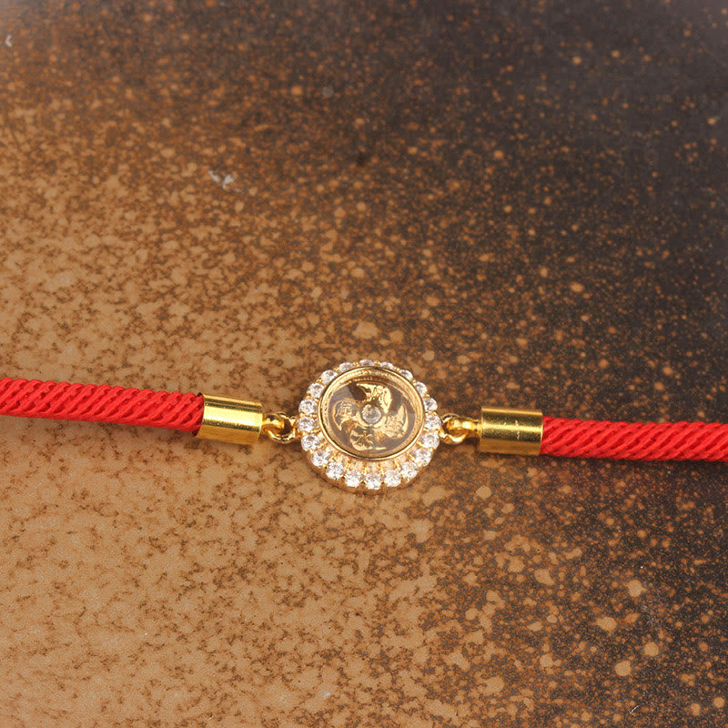 KarmaRipple's Red String Bronze Brass Rotatable Windmill Feng Sheng Shui Qi Protection Woven Bracelet p9