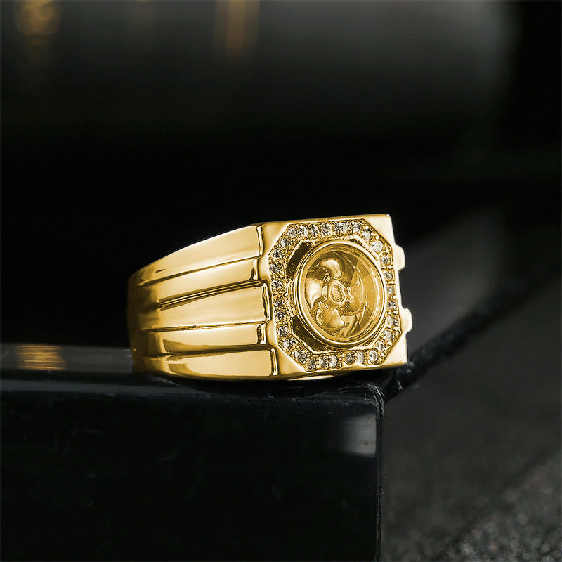 KarmaRipple's Gold Plated Bronze Brass Windmill Balancing Ring p3