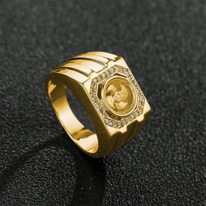 KarmaRipple's Gold Plated Bronze Brass Windmill Balancing Ring p2