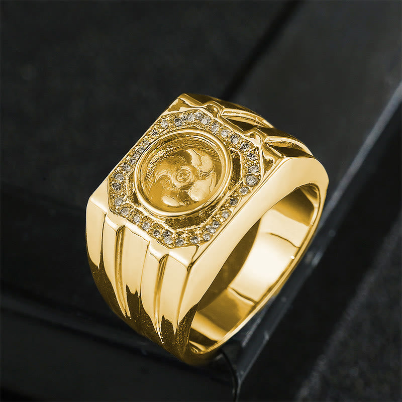 KarmaRipple's Gold Plated Bronze Brass Windmill Balancing Ring p1