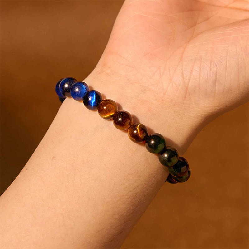 KarmaRipple's Blue Tiger Eye Green Tiger Eye Tiger Eye Balance Bracelet p3