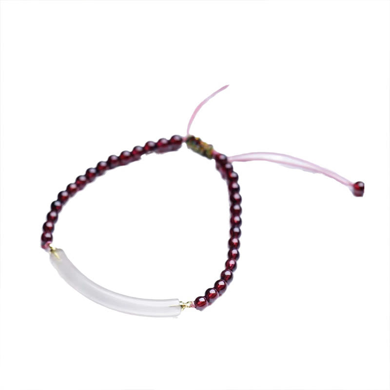 KarmaRipple's Garnet Gray Agate Calm Cuff Half Bracelet Bangle p5