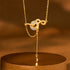 Chalcedony 925 Sterling Silver Golden Snake(Length: 40+5cm)