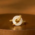Chalcedony 925 Sterling Silver Golden Snake(Adjustable)