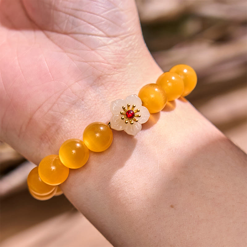 KarmaRipple's Cat's Eye Chrysoberyl Flower Love Bracelet p20