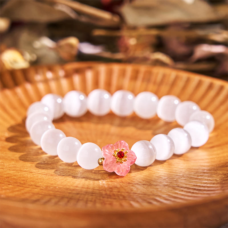 KarmaRipple's Cat's Eye Chrysoberyl Flower Love Bracelet p1