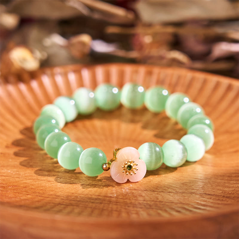 KarmaRipple's Cat's Eye Chrysoberyl Flower Love Bracelet p33