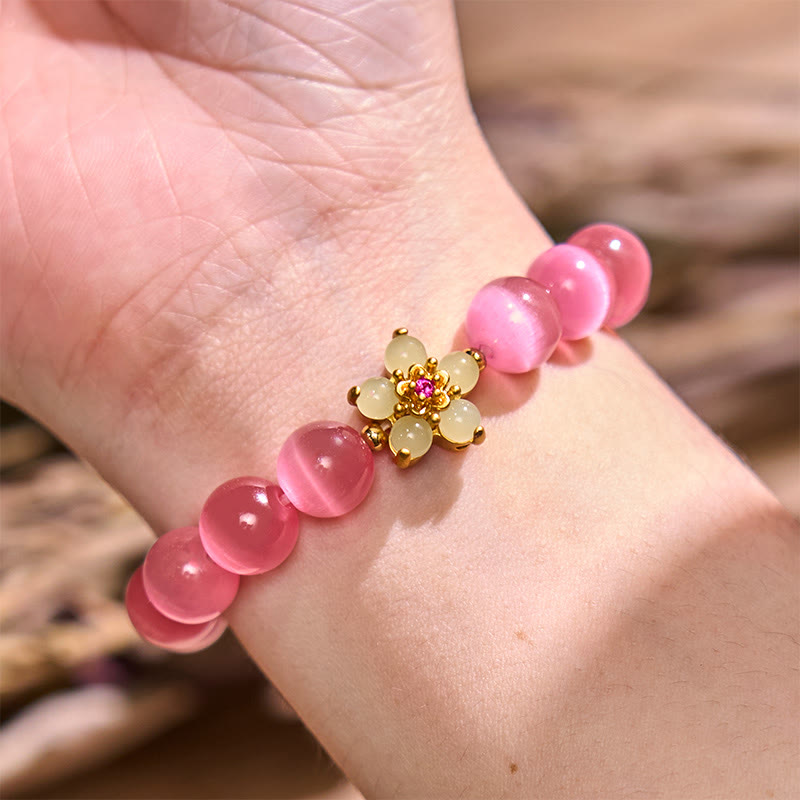 KarmaRipple's Cat's Eye Chrysoberyl Flower Love Bracelet p26