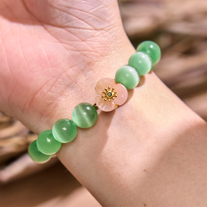 KarmaRipple's Cat's Eye Chrysoberyl Flower Love Bracelet p14