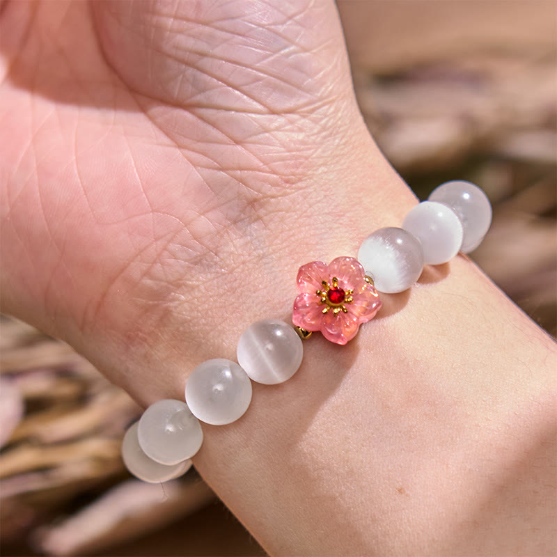 KarmaRipple's Cat's Eye Chrysoberyl Flower Love Bracelet p7