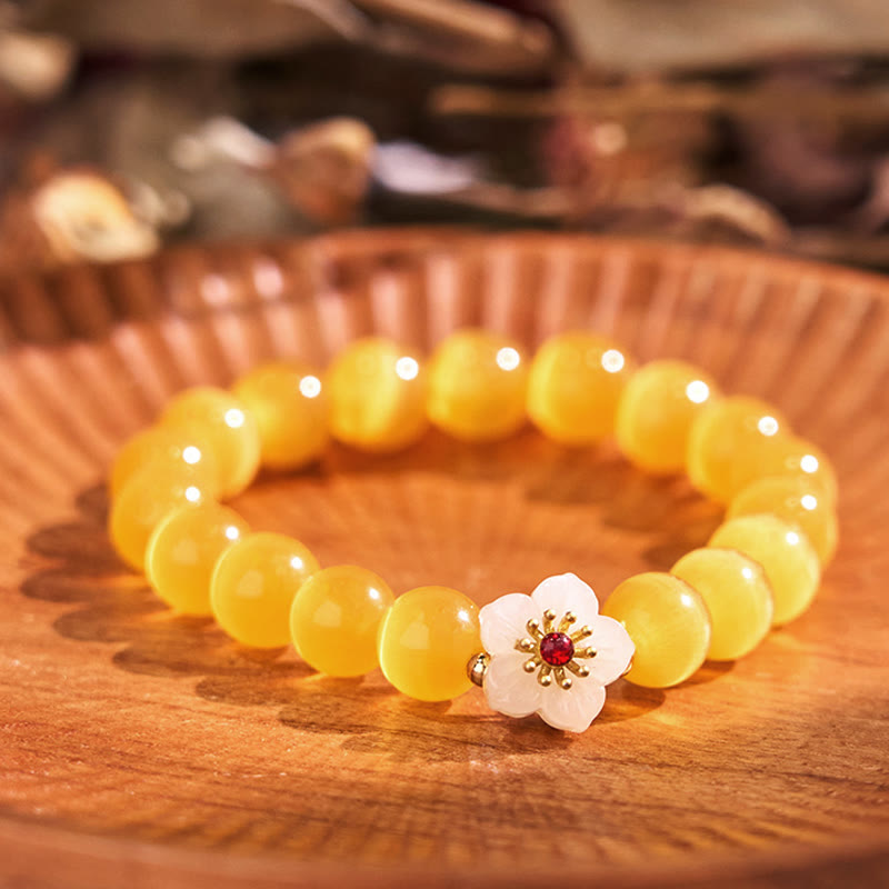 KarmaRipple's Cat's Eye Chrysoberyl Flower Love Bracelet p3