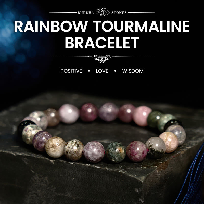KarmaRipple's Rainbow Tourmaline Positive Bracelet p1