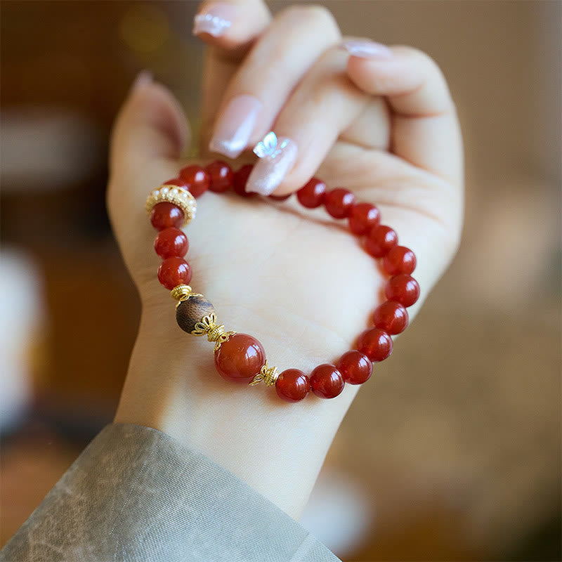 KarmaRipple's Red Agate Agarwood Confidence Bracelet p3
