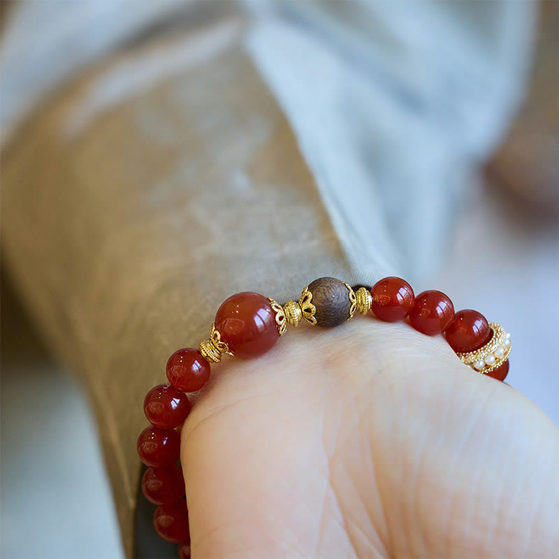 KarmaRipple's Red Agate Agarwood Confidence Bracelet p5