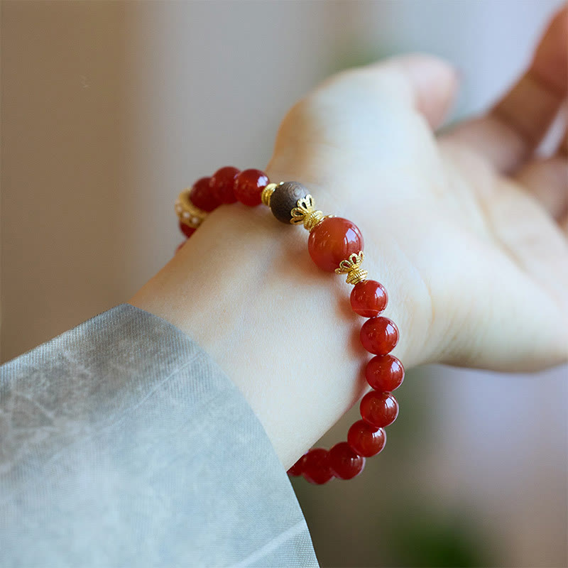 KarmaRipple's Red Agate Agarwood Confidence Bracelet p7