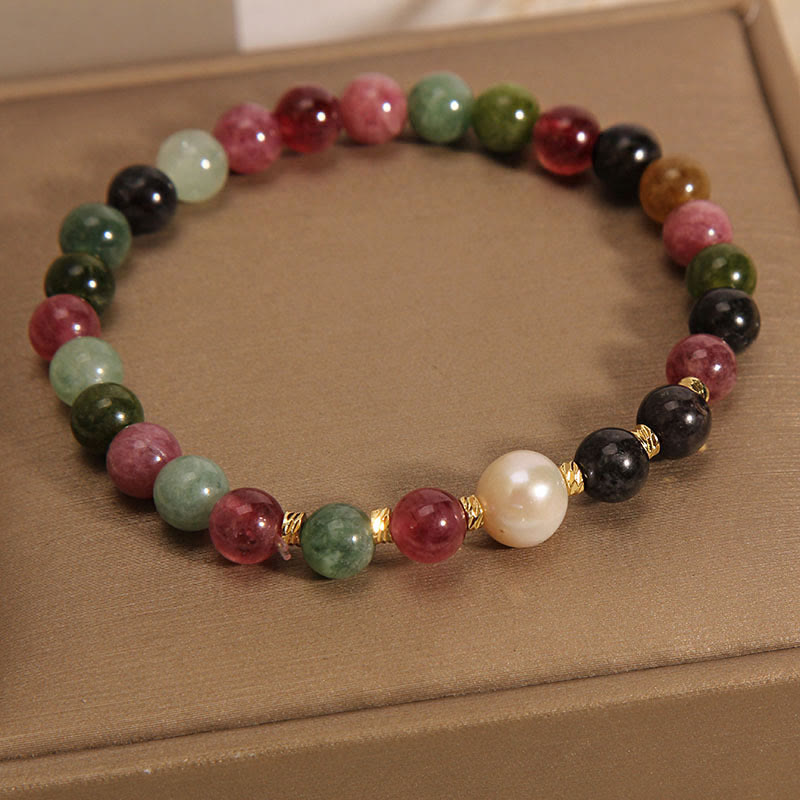 KarmaRipple's Tourmaline Pearl Wisdom Bracelet p1