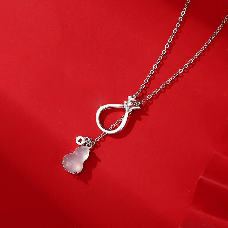 KarmaRipple's Red Agate Chalcedony 925 Sterling Silver Gourd Fortunate Bag Confidence Pendant Necklace p10