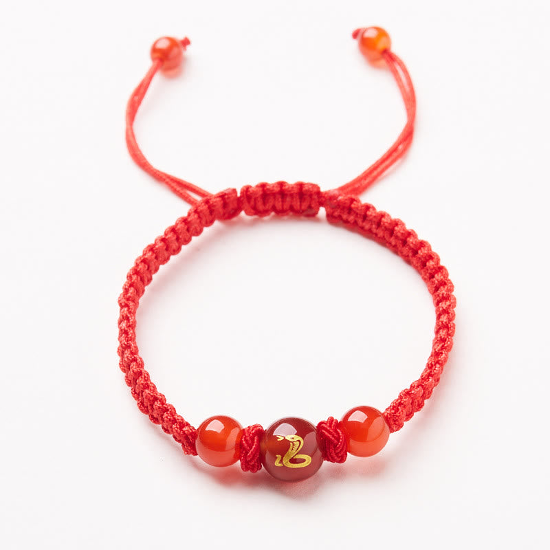 KarmaRipple's Authentic Red Agate Chinese Zodiac Red String Woven Protection Fortune Bracelet p13