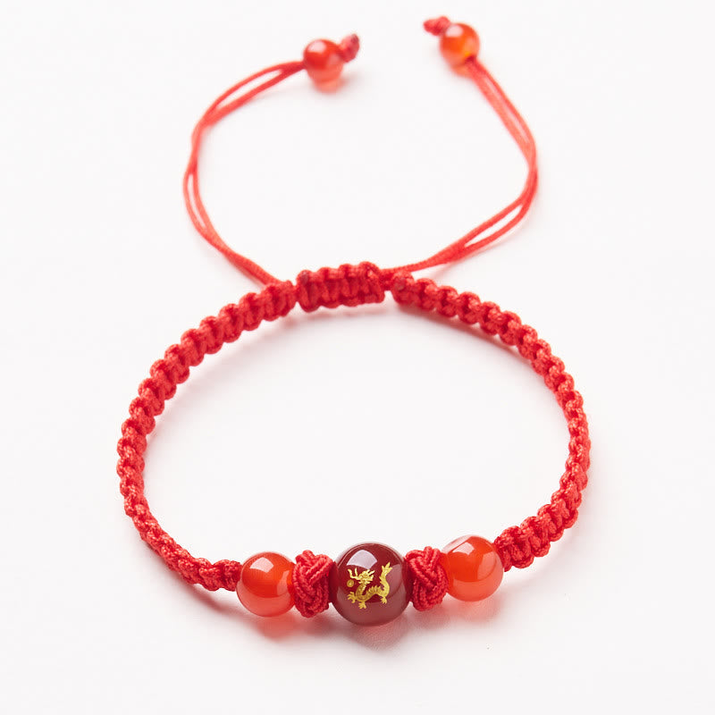 KarmaRipple's Authentic Red Agate Chinese Zodiac Red String Woven Protection Fortune Bracelet p6