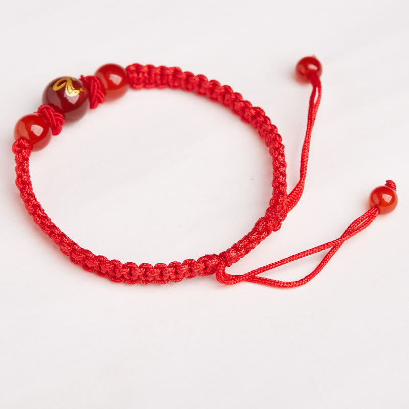 KarmaRipple's Authentic Red Agate Chinese Zodiac Red String Woven Protection Fortune Bracelet p15