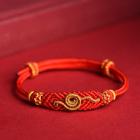 KarmaRipple's Handmade Red String Eight Thread Peace Weave Year Of The Snake Protection Fortune Woven Bracelet