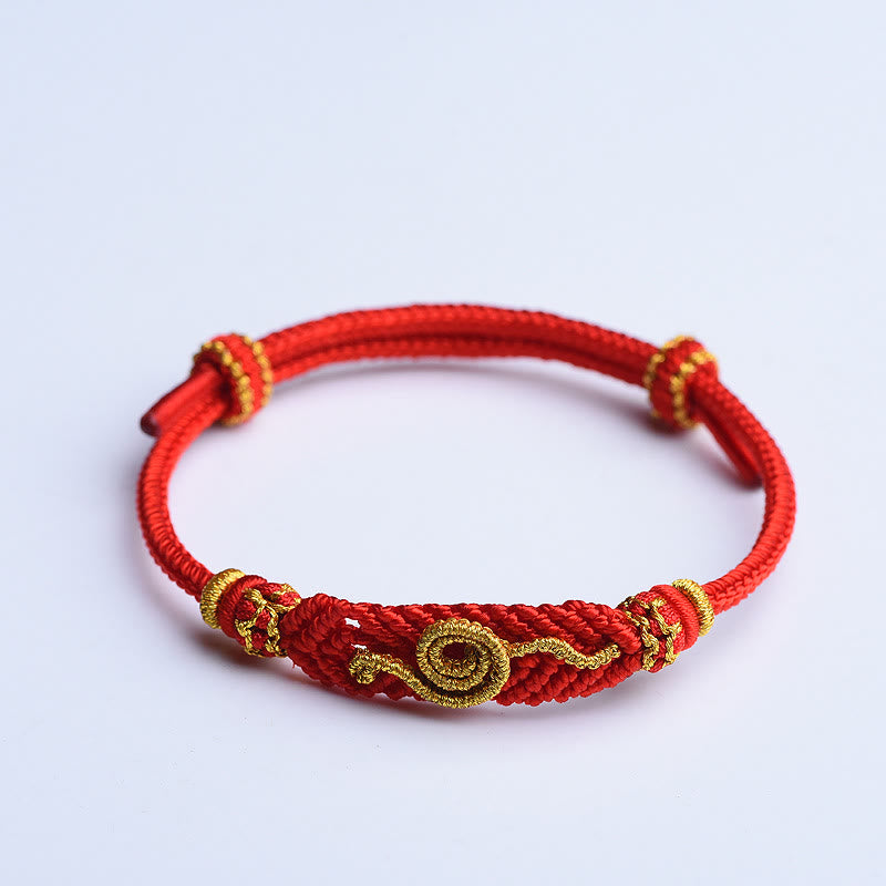 KarmaRipple's Handmade Red String Eight Thread Peace Weave Year Of The Snake Protection Fortune Woven Bracelet p5