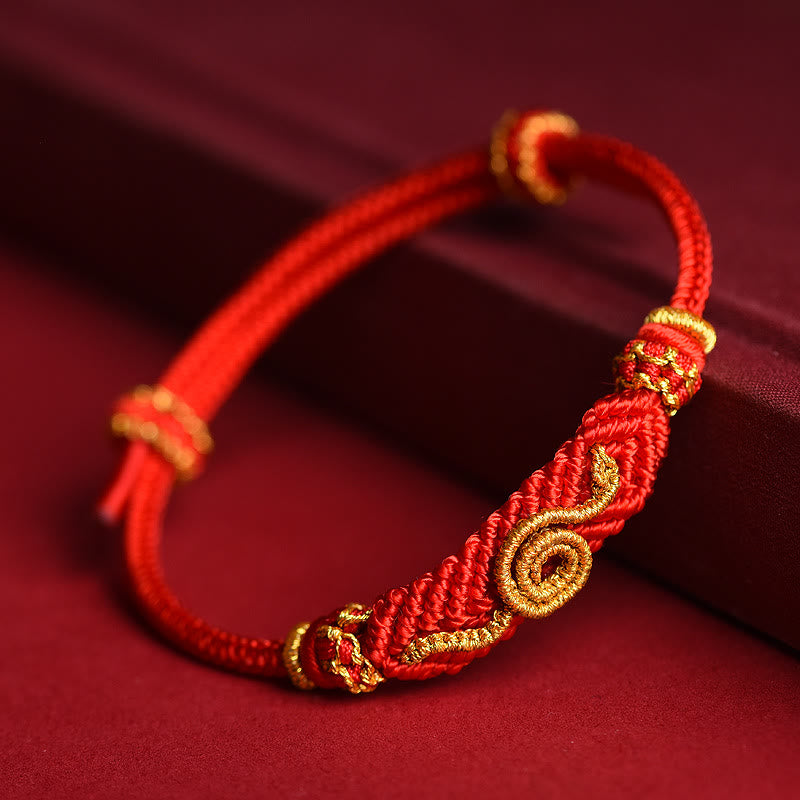 KarmaRipple's Handmade Red String Eight Thread Peace Weave Year Of The Snake Protection Fortune Woven Bracelet p3