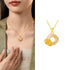 Hollyhock / Golden 925 Sterling Silver Chalcedony