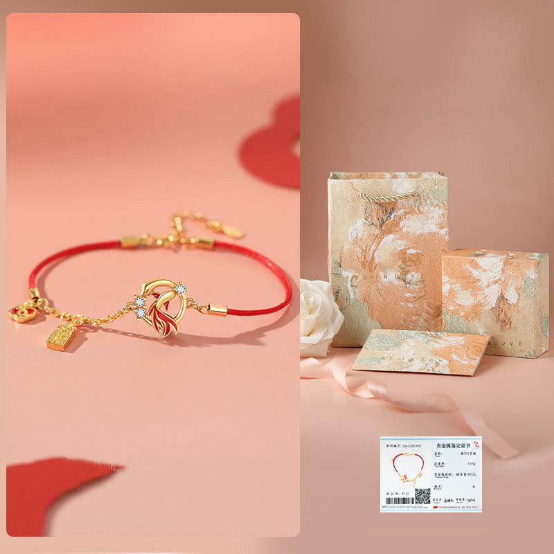 KarmaRipple's Red String 925 Sterling Silver Bronze Coin Koi Fish Year Of The Snake Fortune Bracelet p13