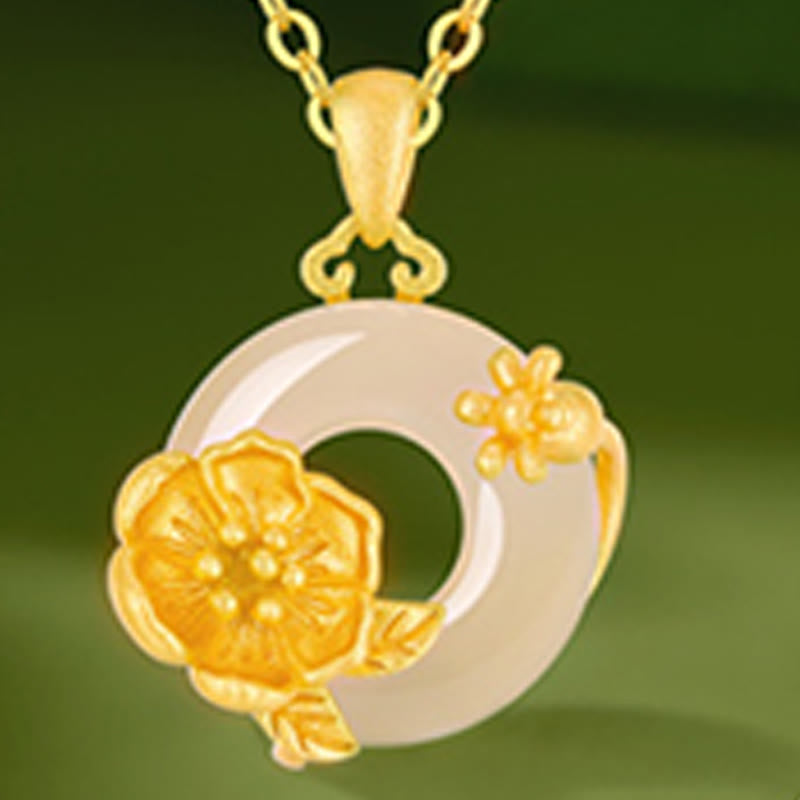 KarmaRipple's Chalcedony 925 Sterling Silver Peace Buckle Flowers Pendant Necklace p34