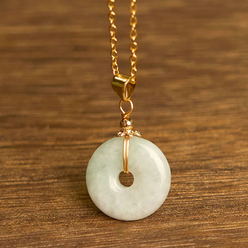 KarmaRipple's Jade Peace Buckle Pendant Fortune Necklace p3