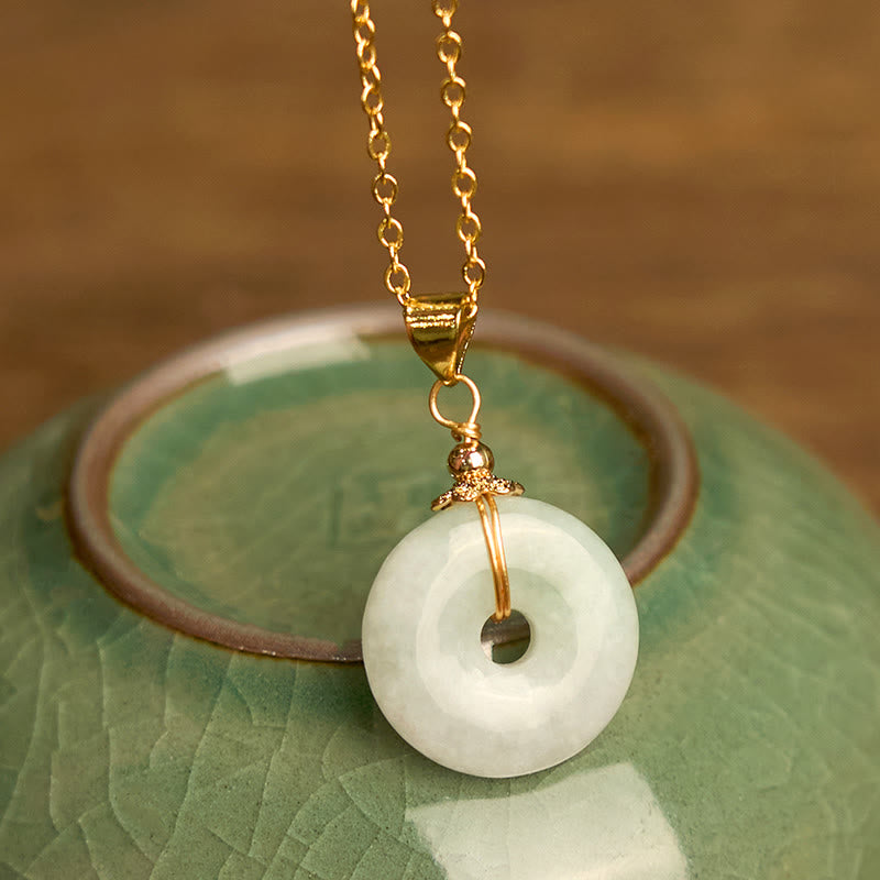 KarmaRipple's Jade Peace Buckle Pendant Fortune Necklace p1