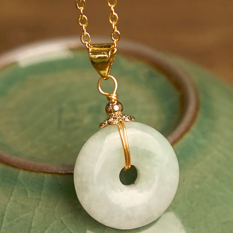 KarmaRipple's Jade Peace Buckle Pendant Fortune Necklace p2