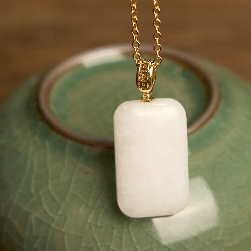 KarmaRipple's Hetian Jade Silver Prosperity Pendant Necklace p1