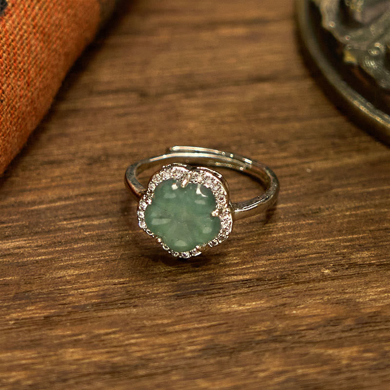 KarmaRipple's Jade Alloy Flower Ring p7